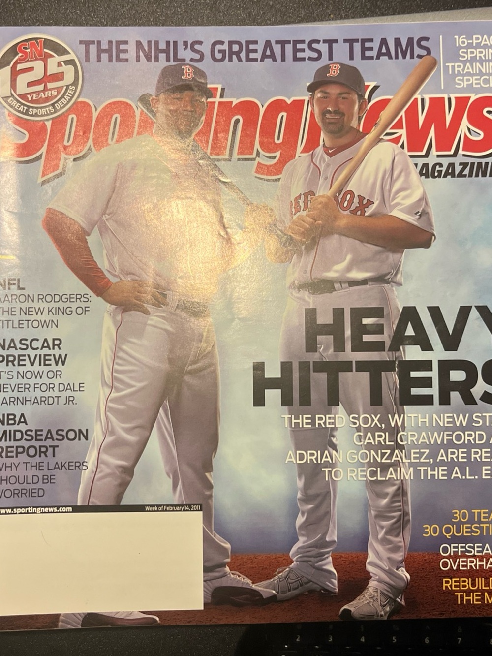 2011 Sporting News Magazine Cover - Boston Red Sox Players